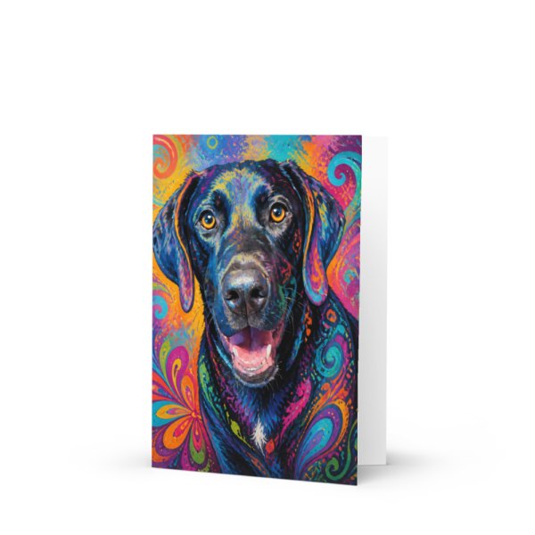 Greeting cards with a painted black lab