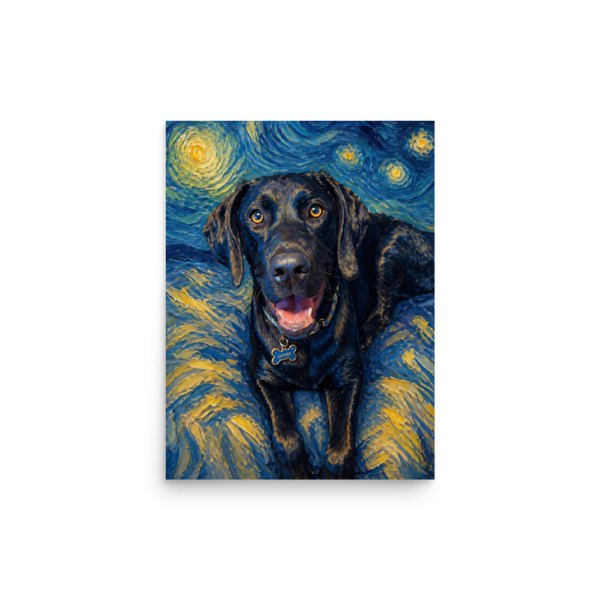 Posters with a painted black lab