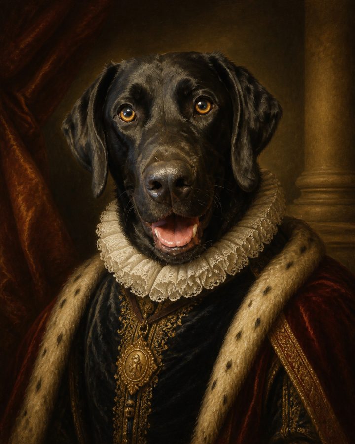 Royal Portrait portrait of Lukas, a black lab